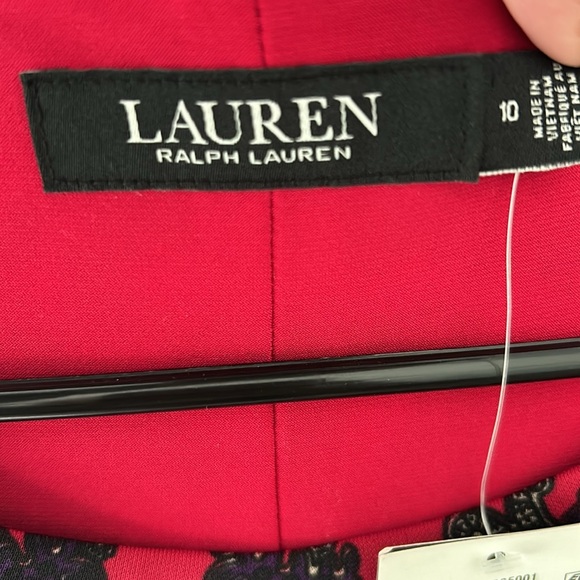 LAUREN RALPH LAUREN Women's Red & Black Paisley Jersey Dress Size 10 - Picture 4 of 4